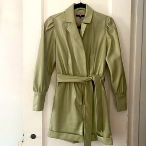 Faux leather short romper